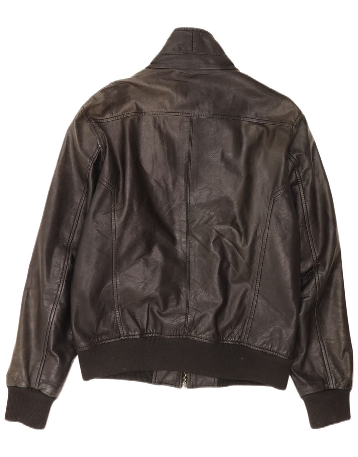 Bomboogie Herren Lederjacke UK 42 XL Schwarzes Leder