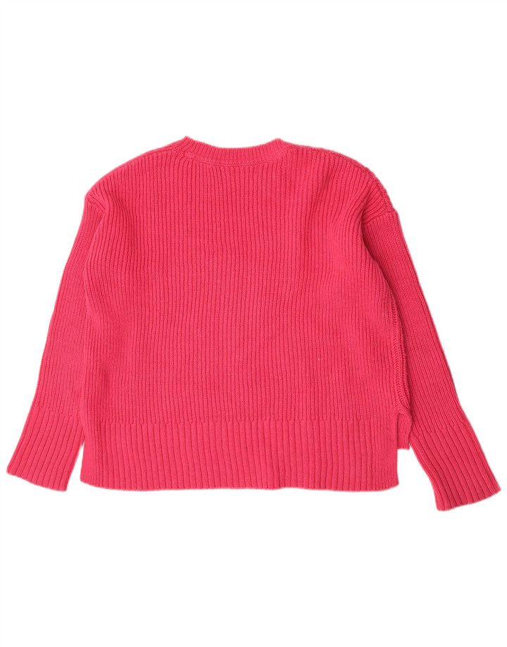Marks & Spencer Damen-Pullover mit U-Boot-Ausschnitt, UK 12, mittelrosa, Baumwolle