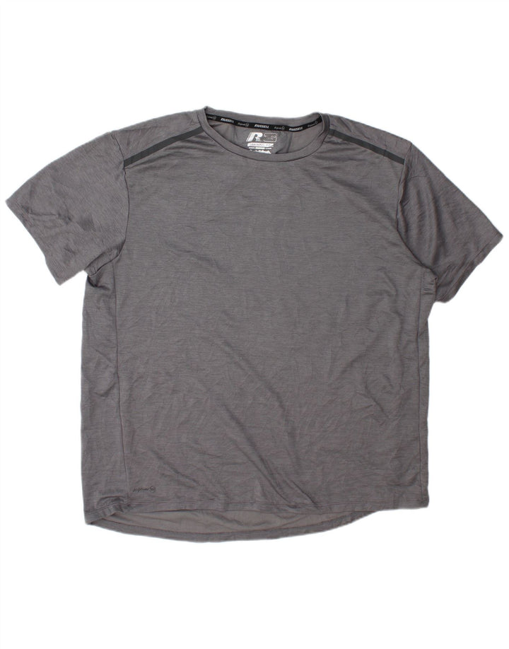 RUSSELL ATHLETIC Herren Dri-Power T-Shirt Top XL Grau Polyester