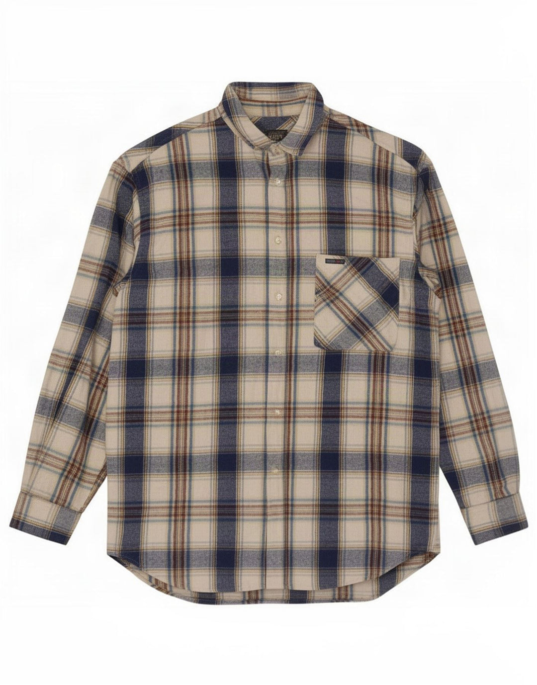 Think Pink Herren-Flanellhemd 2XL, blau kariert