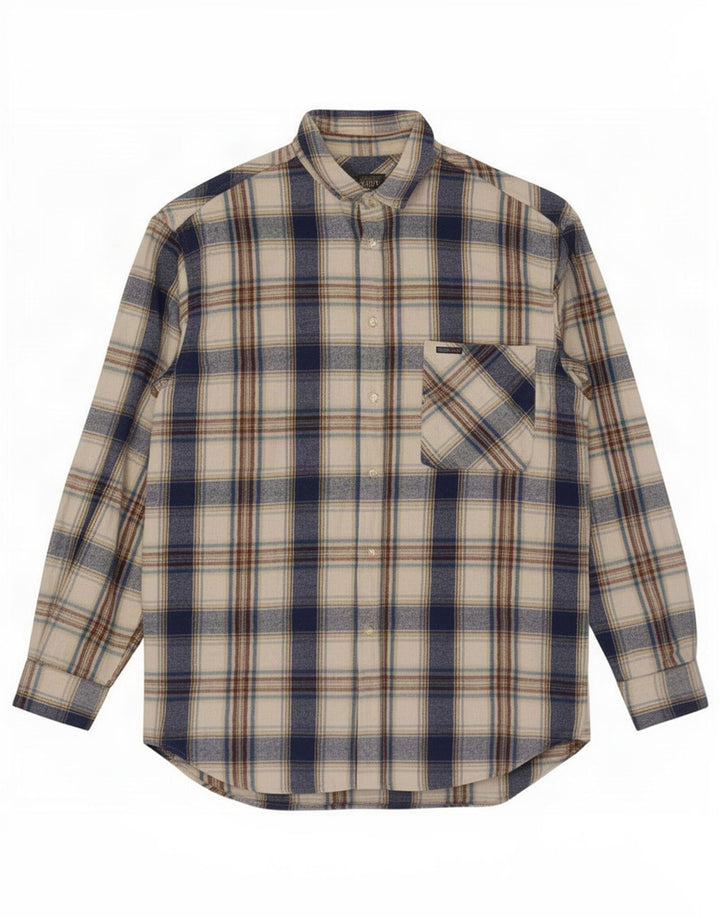 Think Pink Herren-Flanellhemd 2XL, blau kariert