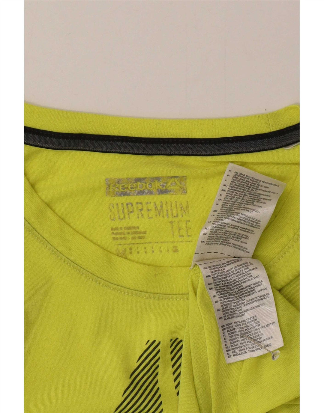 Reebok Herren Grafik-T-Shirt-Oberteil Mittelgrünes Polyester