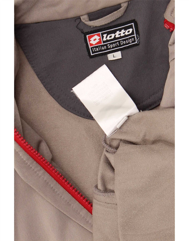 Lotto Herren-Trainingsanzug, normale Passform, Jacke, groß, grau, Polyester, Sport
