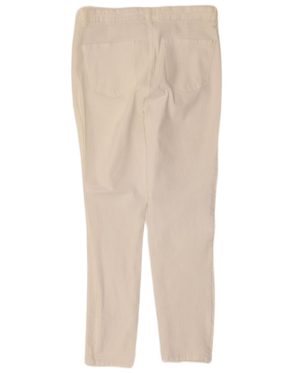 Zara Damen Slim Freizeithose EU 46 2XL W36 L28 Weiße Baumwolle