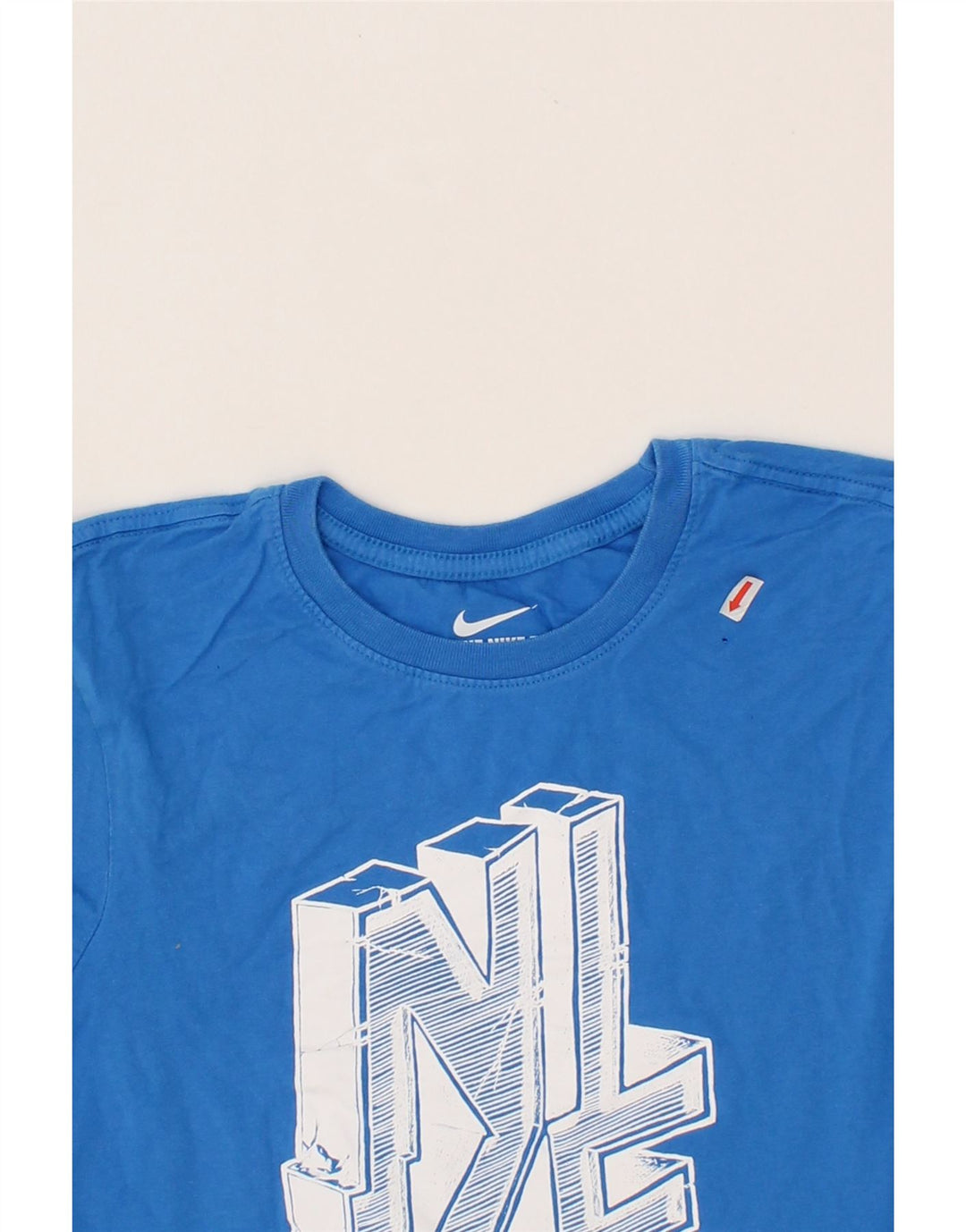 NIKE Mens Athletic Cut Graphic T-Shirt Top Small Blue Vintage Nike and Second-Hand Nike from Messina Hembry 