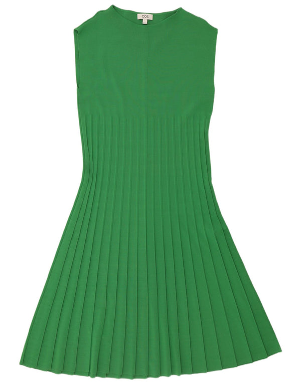 Cos Womens Sleeveless Jumper Dress UK 14 Large Green Viscose