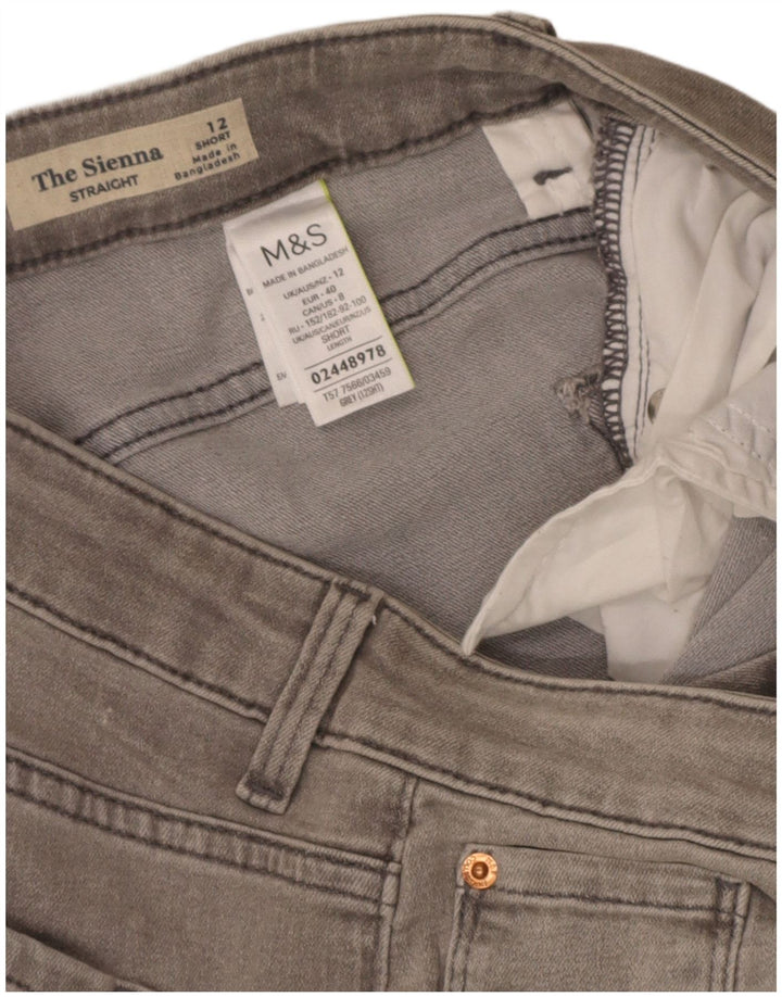 Marks & Spencer Damen The Sienna Straight Jeans UK 12 Medium W30 L27 Grau