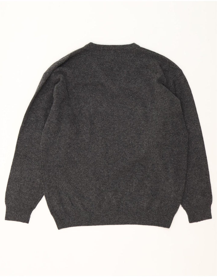 Sergio Tacchini Herren-Pullover mit V-Ausschnitt, XL, graue Wolle