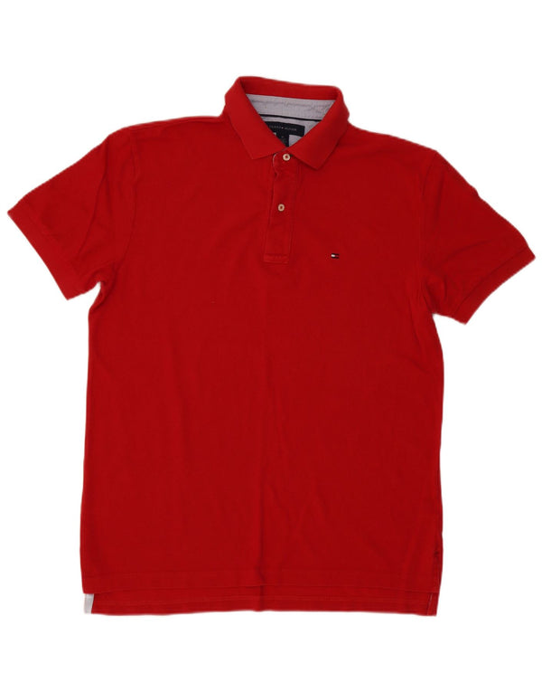 Tommy Hilfiger Herren-Poloshirt aus mittelroter Baumwolle