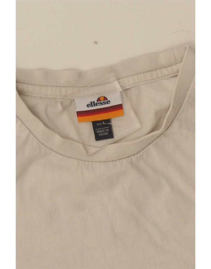 Ellesse Herren-T-Shirt mit Grafik, Größe L, Weiß