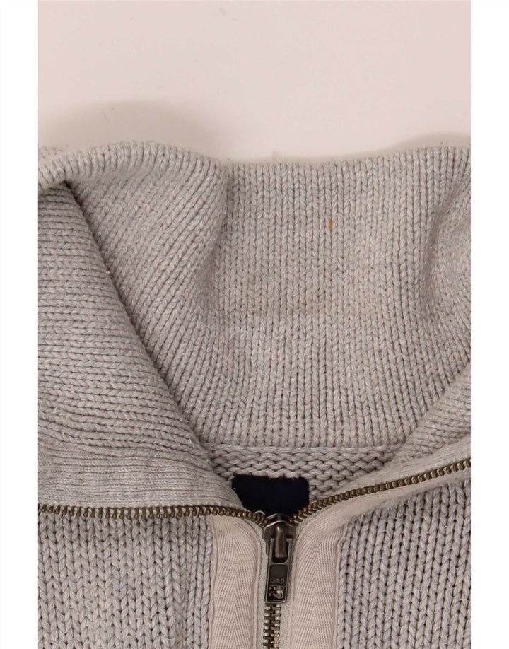 Gap Herren-Pullover mit Reißverschluss, XL, graue Baumwolle
