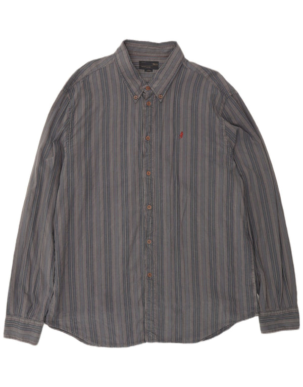Marlboro Classics Herrenhemd 4XL Blau gestreift