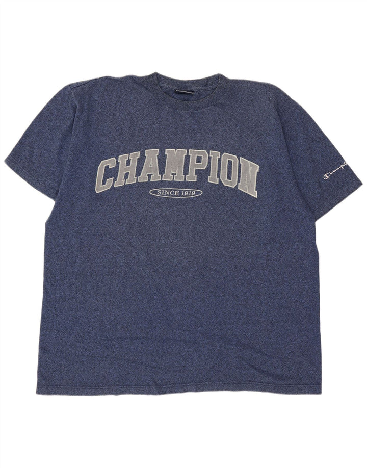 Champion Herren-T-Shirt mit Grafik, XL, marineblau gesprenkelte Baumwolle