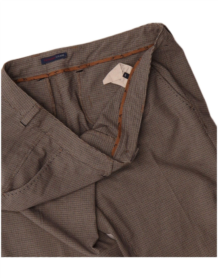 Trussardi Damen-Anzughose, gerade, IT 44, mittelgroß, B34, L30, braun kariert