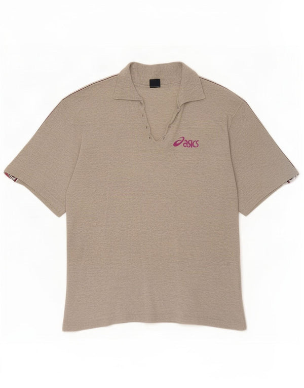 Asics Herren-Poloshirt mit Grafik, Mittelgrau, Farbblock