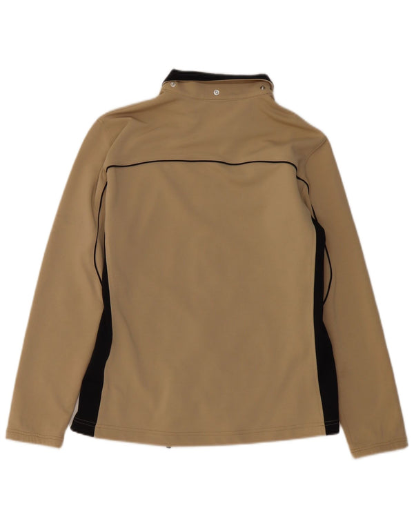 ASICS Damen-Trainingsanzug-Top-Jacke, UK 14, Größe L, Beige, Farbblock