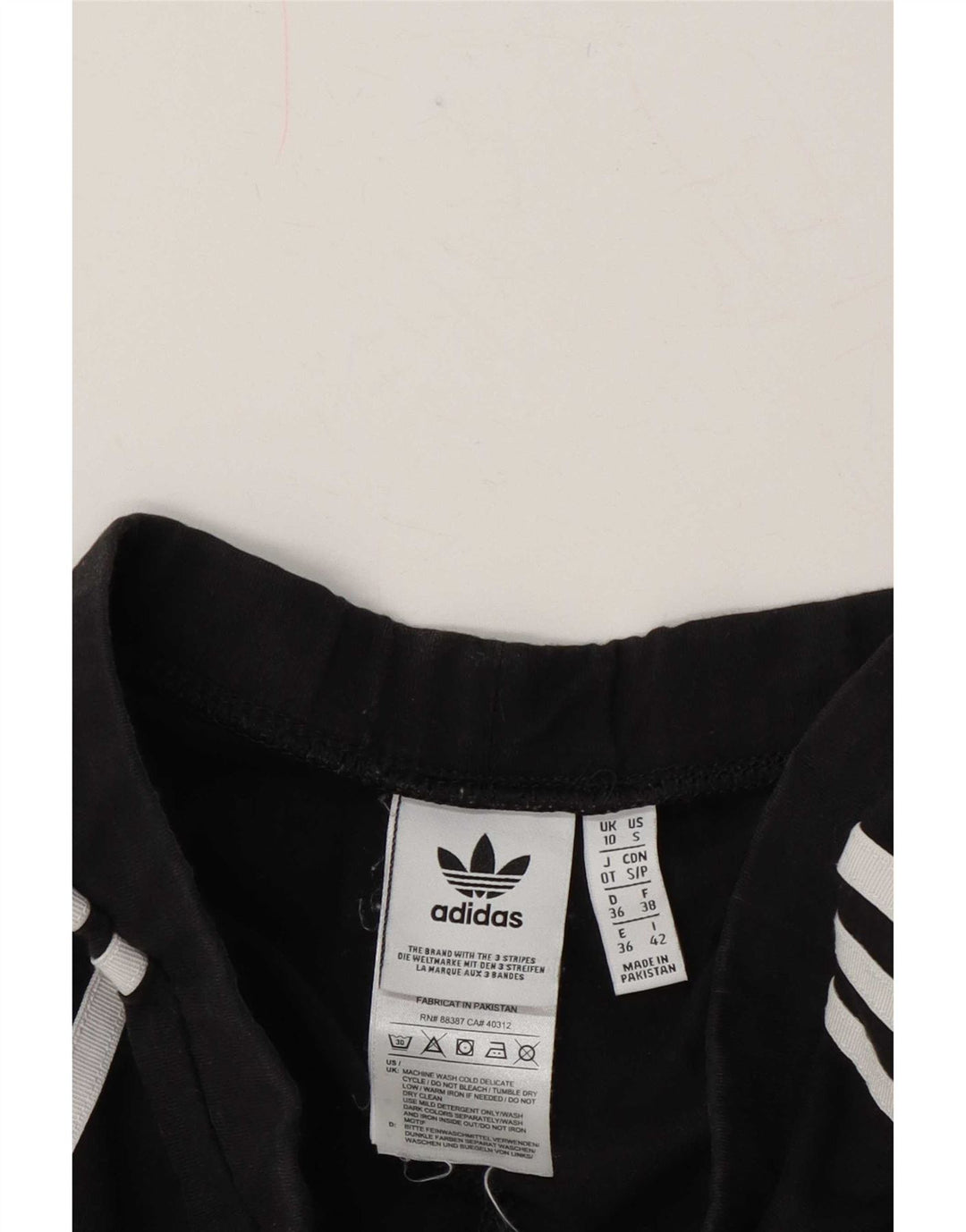 Adidas Damen Leggings UK 10 Small Schwarz Baumwolle