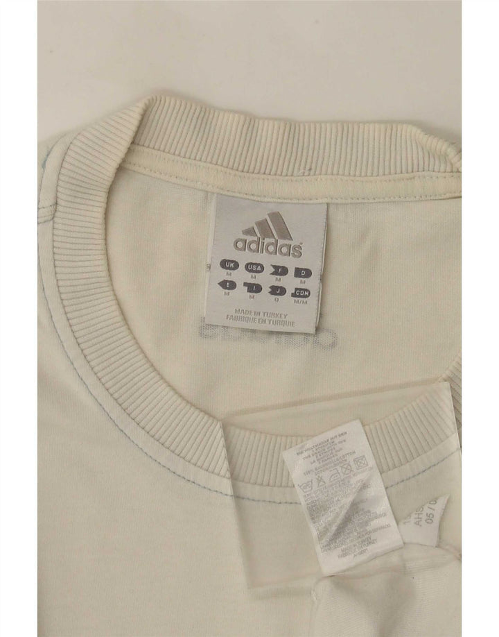Adidas Herren Grafik-T-Shirt-Oberteil aus mittelweißer Baumwolle