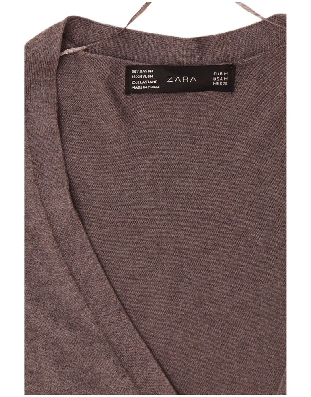 Zara Damen-Cardigan-Pullover UK 12 Mittelgrauer Rayon