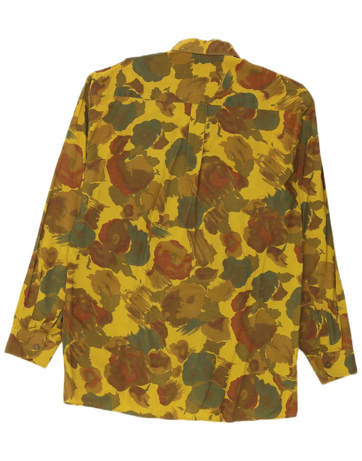 Casa Moda Herrenhemd Größe 38 Mittelgrüne Viskose mit Blumenmuster