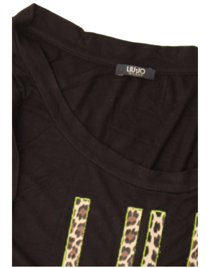 Liu Jo Damen Grafik-Trägershirt UK 12 Medium Schwarz