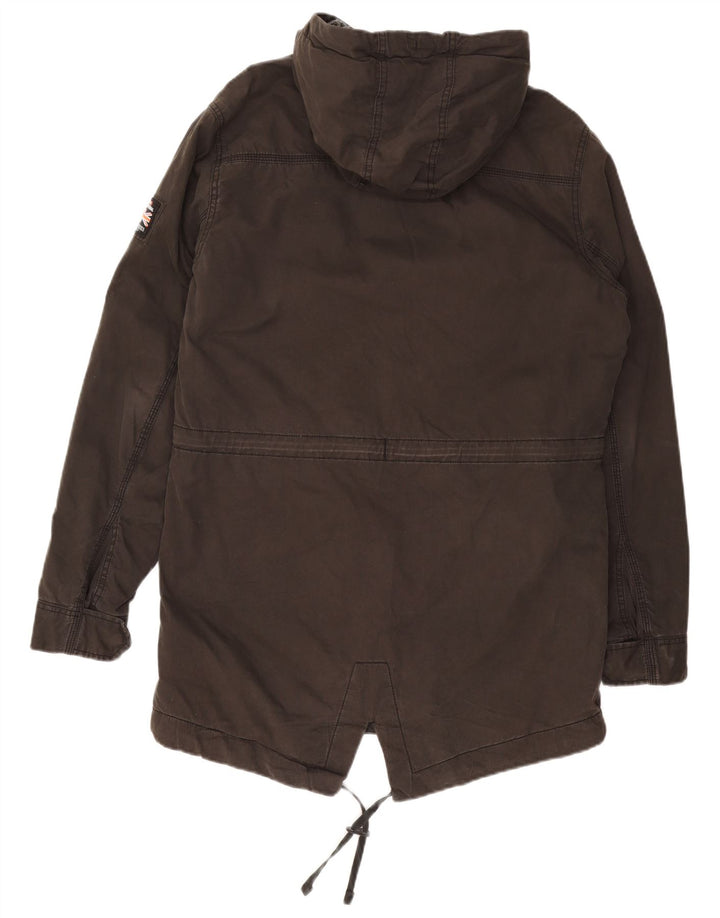 Superdry Herren Militär-Parka mit Kapuze, UK 40, Größe L, Grau, Baumwolle