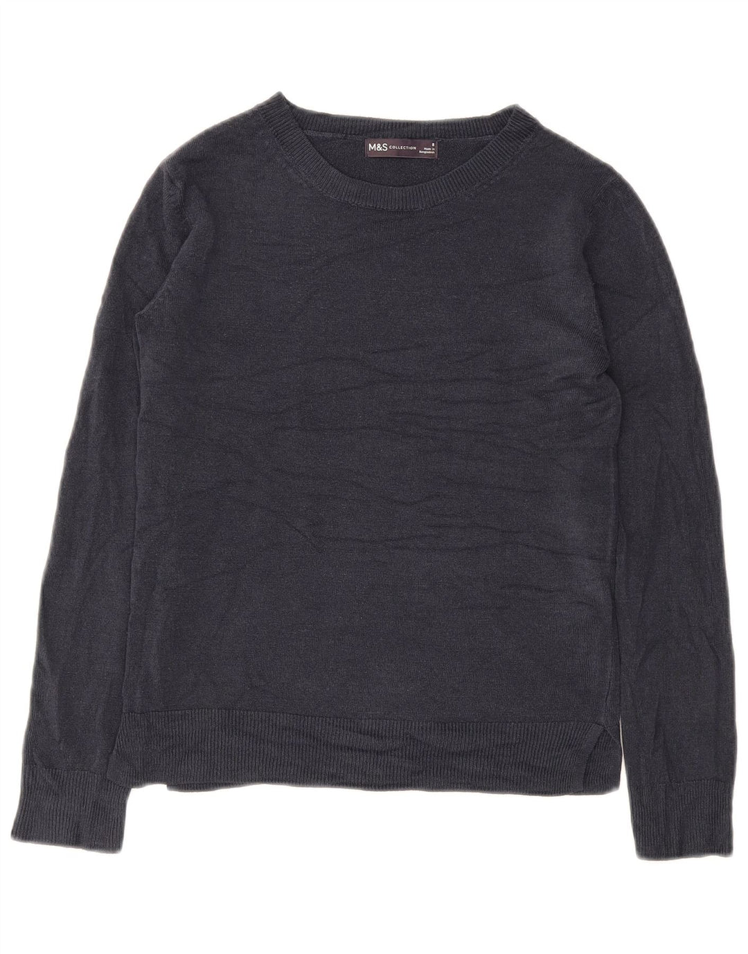 Marks & Spencer Damen-Pullover mit U-Boot-Ausschnitt, Gr. 8, Marineblau