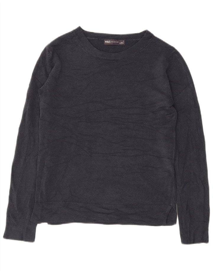 Marks & Spencer Damen-Pullover mit U-Boot-Ausschnitt, Gr. 8, Marineblau