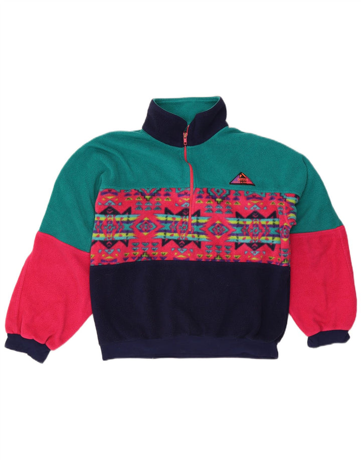 Aesse Herren Polartec Fleece-Pullover mit Reißverschluss, mittelgroß, mehrfarbig, geometrisch