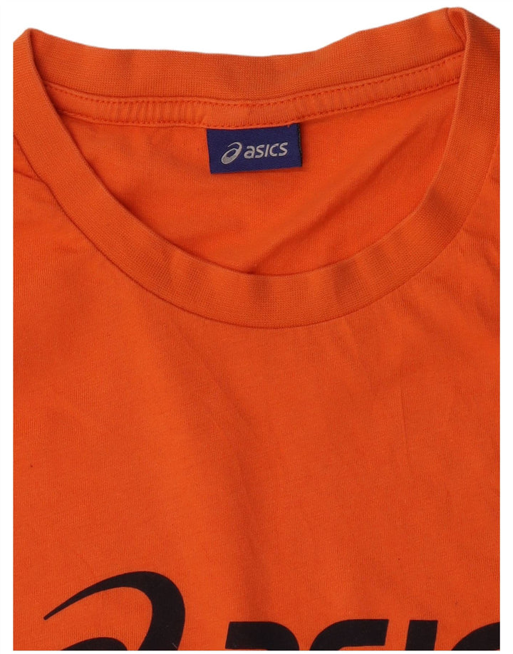 Asics Herren Grafik T-Shirt Top XL Orange Baumwolle