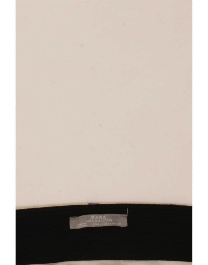 Zara Damen-Minirock mit abstraktem Muster, Größe L, W30, Beige