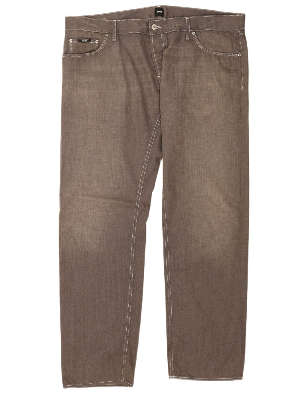 Hugo Boss Herren Straight Jeans W42 L34 Graue Baumwolle