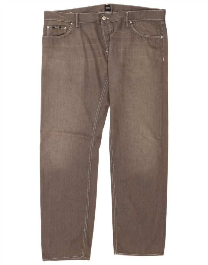 Hugo Boss Herren Straight Jeans W42 L34 Graue Baumwolle