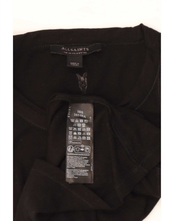 All Saints Damen Weste Top UK 10 Small Schwarz Lyocell