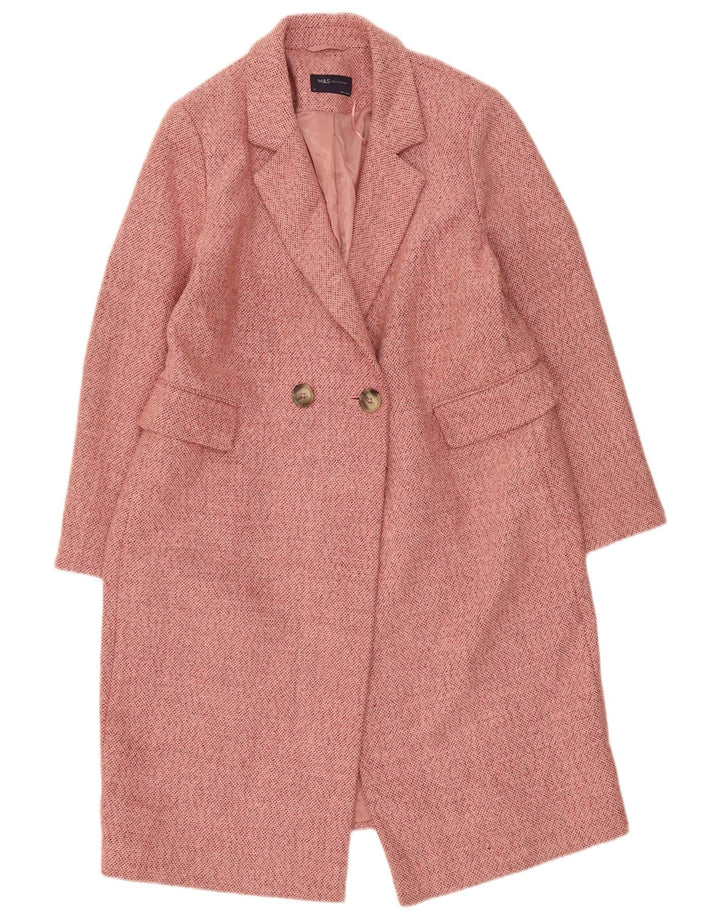 Marks & Spencer Zweireihiger Damenmantel UK 16 Large Pink Polyester