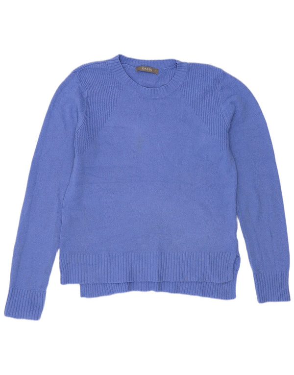 Oasis Damen-Pullover mit Rundhalsausschnitt, UK 14, Mittelblau, Polyester