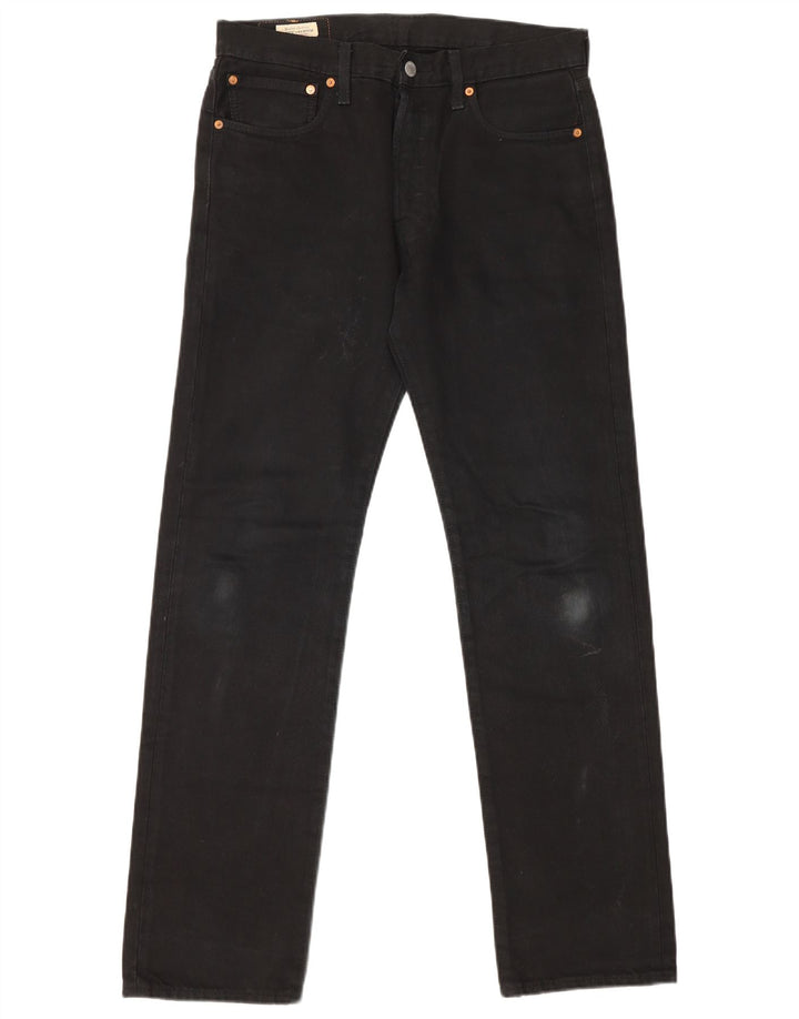 Levi's Herren 501 Straight Jeans W31 L32 Schwarze Baumwolle