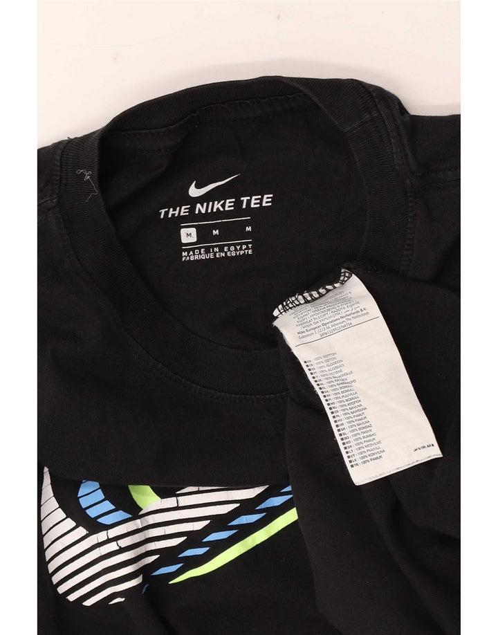Nike Herren-T-Shirt mit Grafik, mittelgroß, schwarze Baumwolle