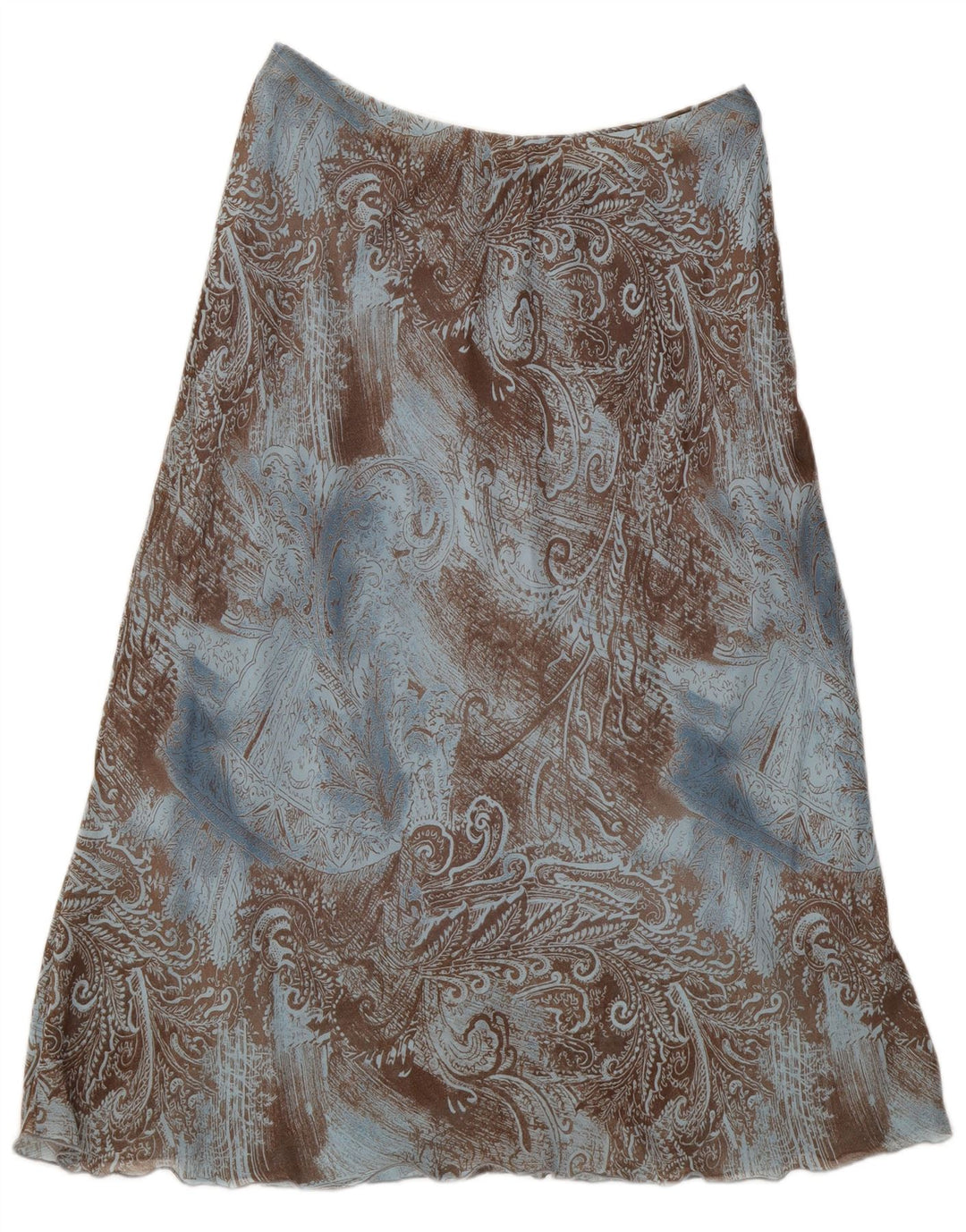 BERKERTEX Damen A-Linien-Rock UK 14 Medium W28 Blaue Paisley-Viskose