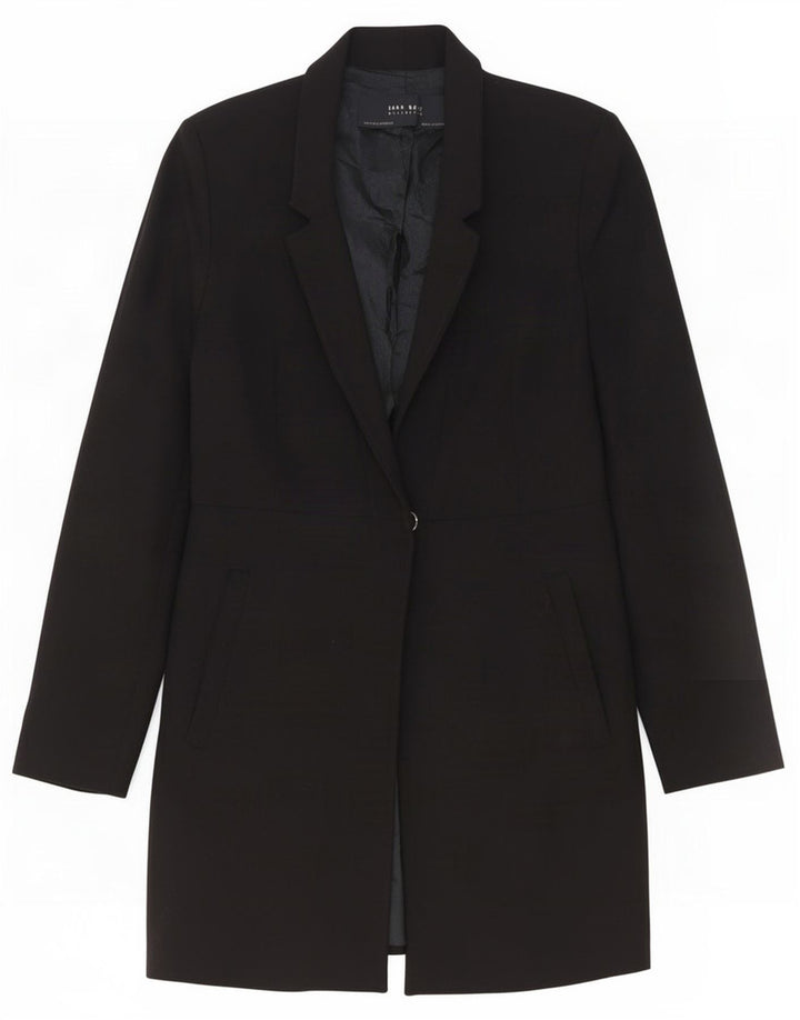 Zara Damen Mantel UK 6 XS Schwarz Polyester