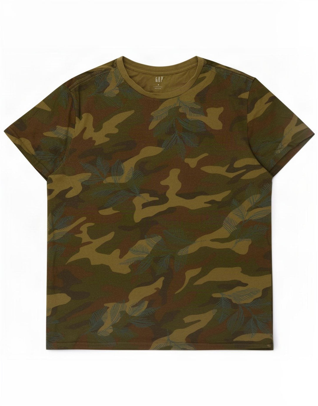 Gap Herren T-Shirt Top Medium Khaki Camouflage Baumwolle