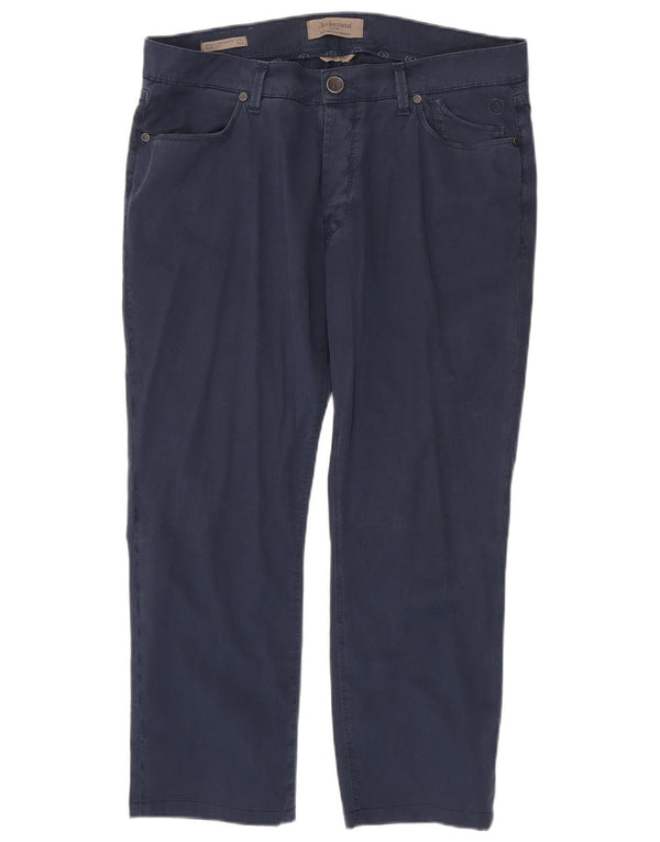 Jeckerson Mens Slim Fit Casual Trousers W36 L26 Navy Blue Cotton