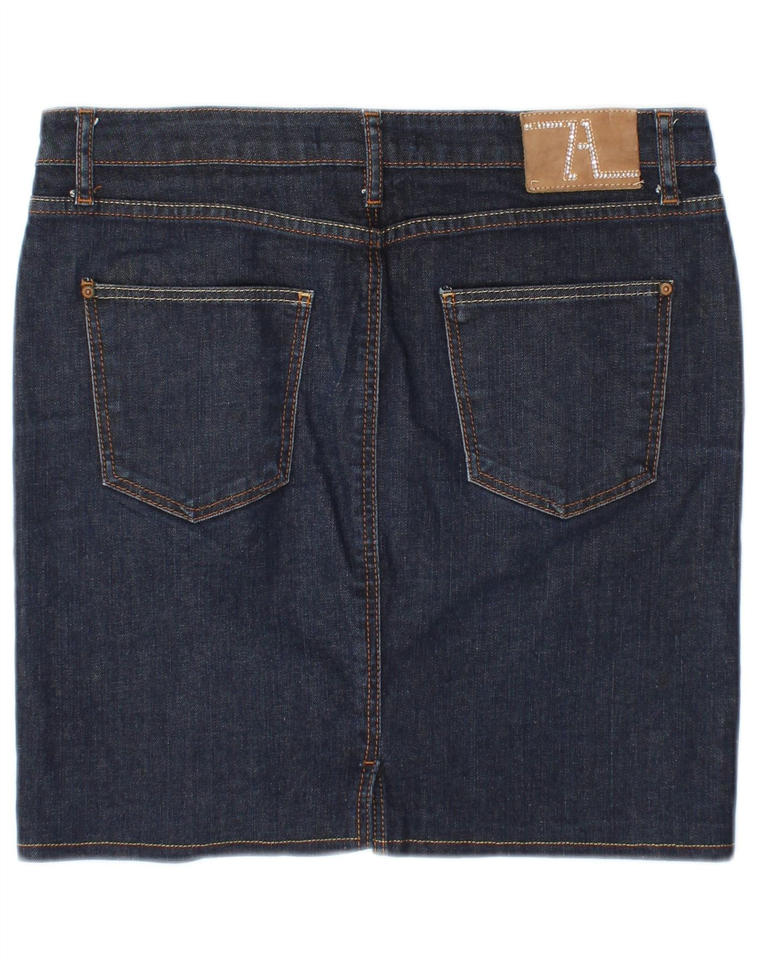 ZARA Damen Jeansrock EU 38 Small W28 Marineblau