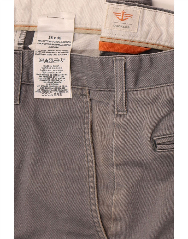 Dockers Herren Slim Freizeithose W36 L30 Graue Baumwolle