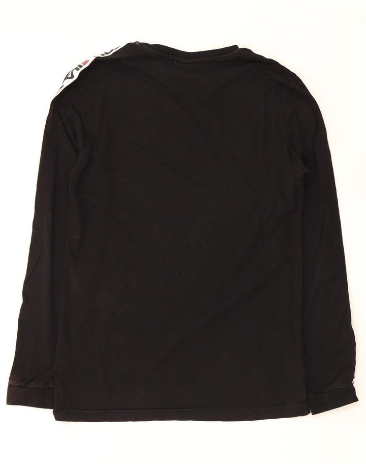 FILA Mens Graphic Top Long Sleeve Small Black Vintage Fila and Second-Hand Fila from Messina Hembry 