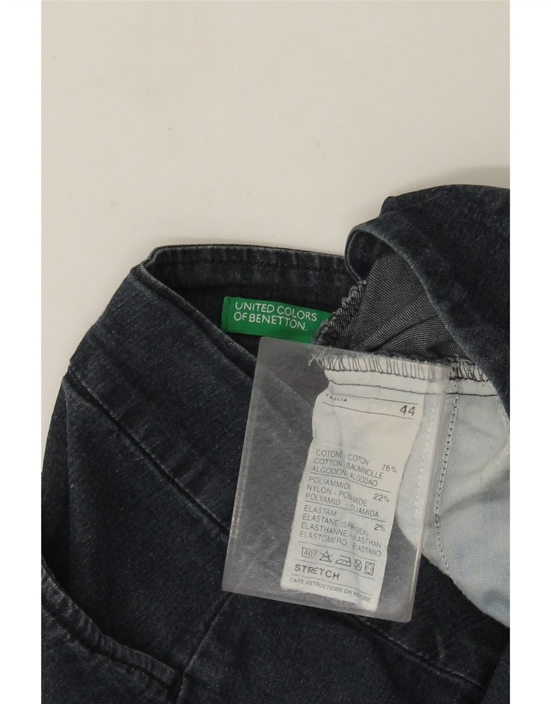 Benetton Damen Jeansrock IT 44 Medium W28 Marineblaue Baumwolle