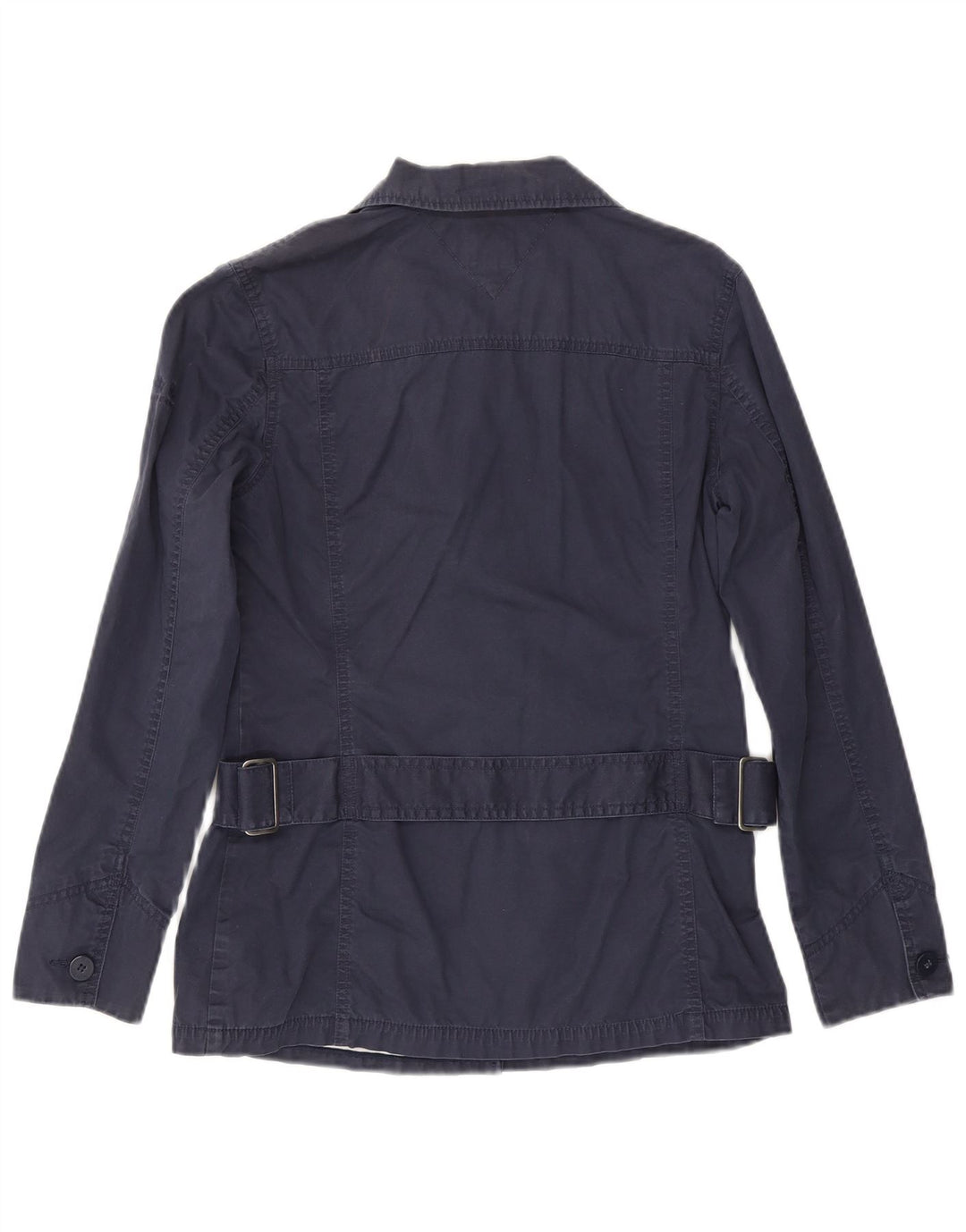 Tommy Hilfiger Damen-Militärjacke, UK 14, mittelmarineblaue Baumwolle