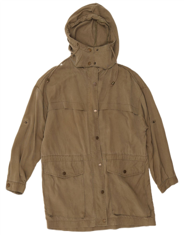 Übergroße Parka-Jacke mit Kapuze von Zara für Damen, UK 14, mittleres Khaki