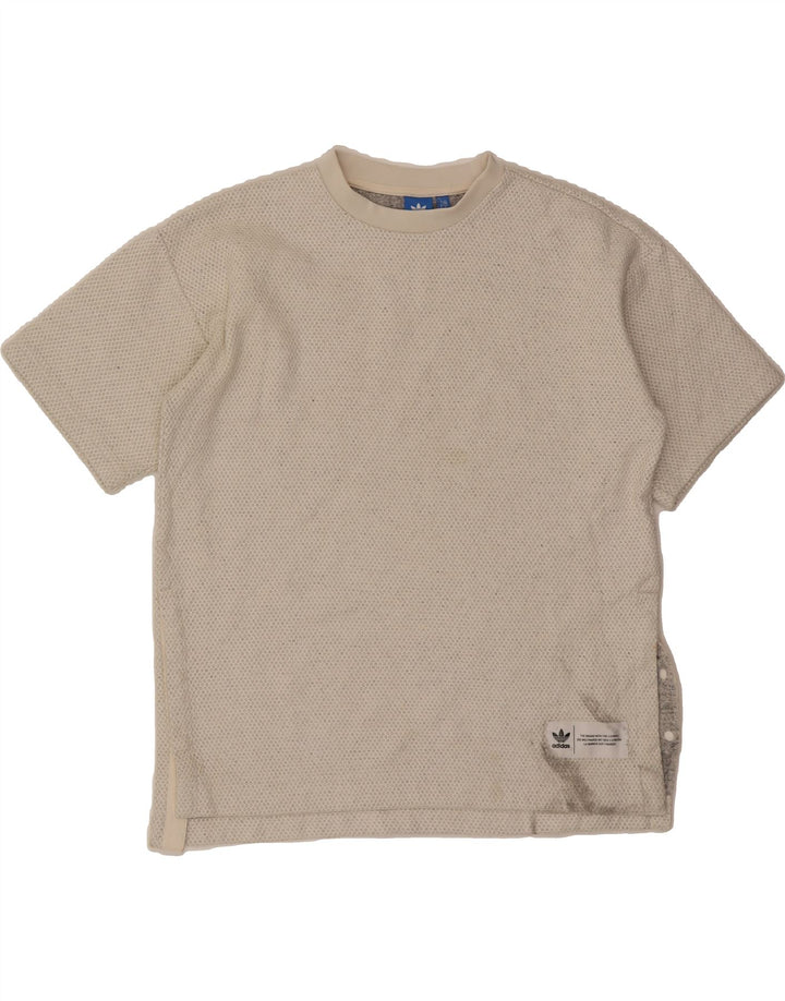 ADIDAS Mens T-Shirt Top Medium White Polyester Vintage Adidas and Second-Hand Adidas from Messina Hembry 