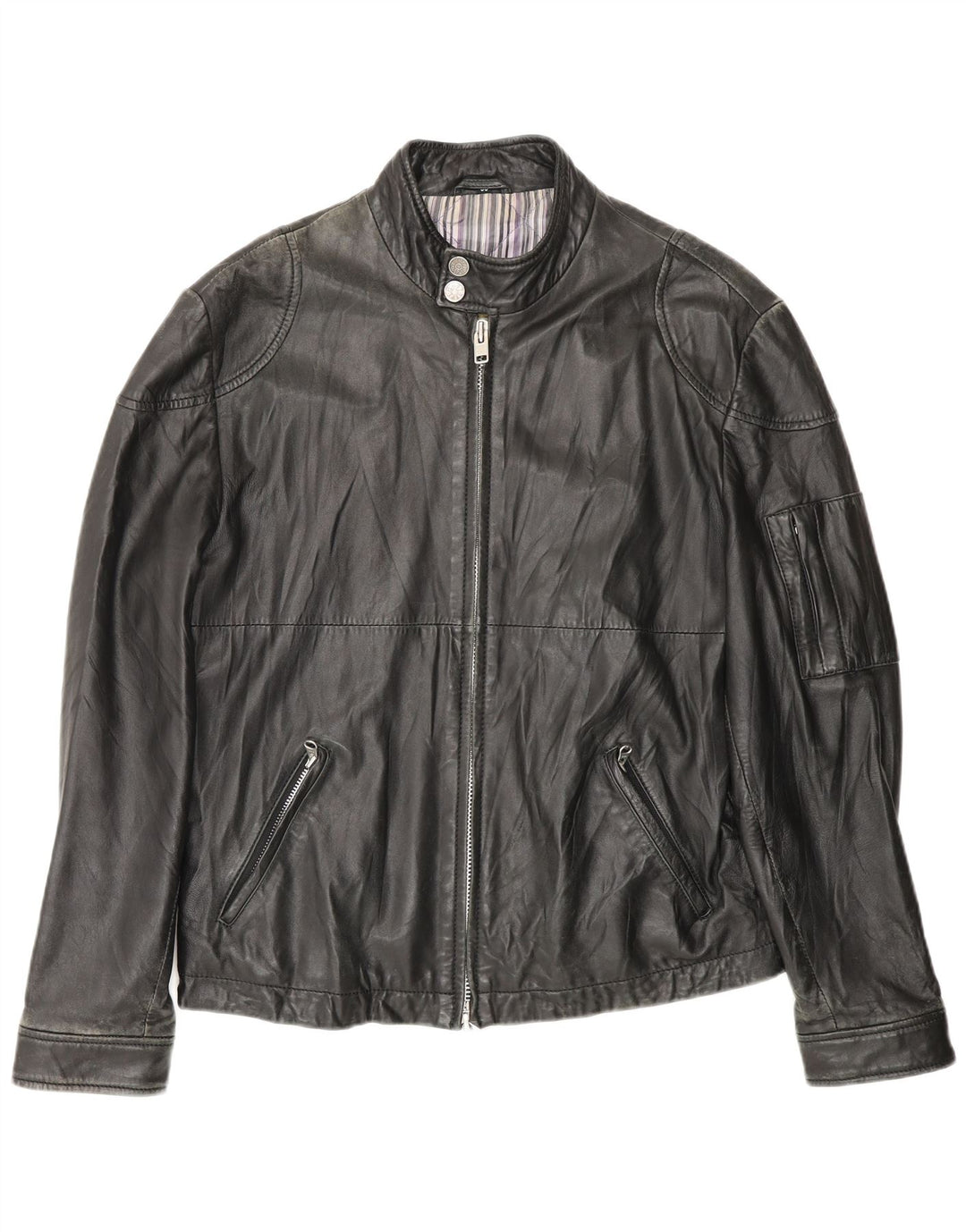 Carlo Pignatelli Herren Lederjacke IT 50 Großes schwarzes Leder